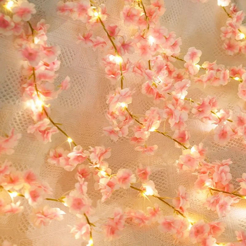 180 cm Artificial Sakura Flower Vine, Silk Decorative Blossoms for Wedding Arches, Home Rooms, Parties and Indoor Displays - product view 1