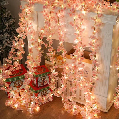 180 cm Artificial Sakura Flower Vine, Silk Decorative Blossoms for Wedding Arches, Home Rooms, Parties and Indoor Displays - product view 2