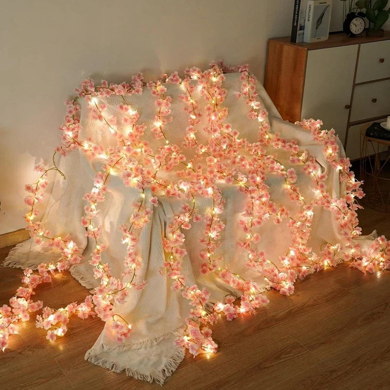 180 cm Artificial Sakura Flower Vine, Silk Decorative Blossoms for Wedding Arches, Home Rooms, Parties and Indoor Displays - product view 3