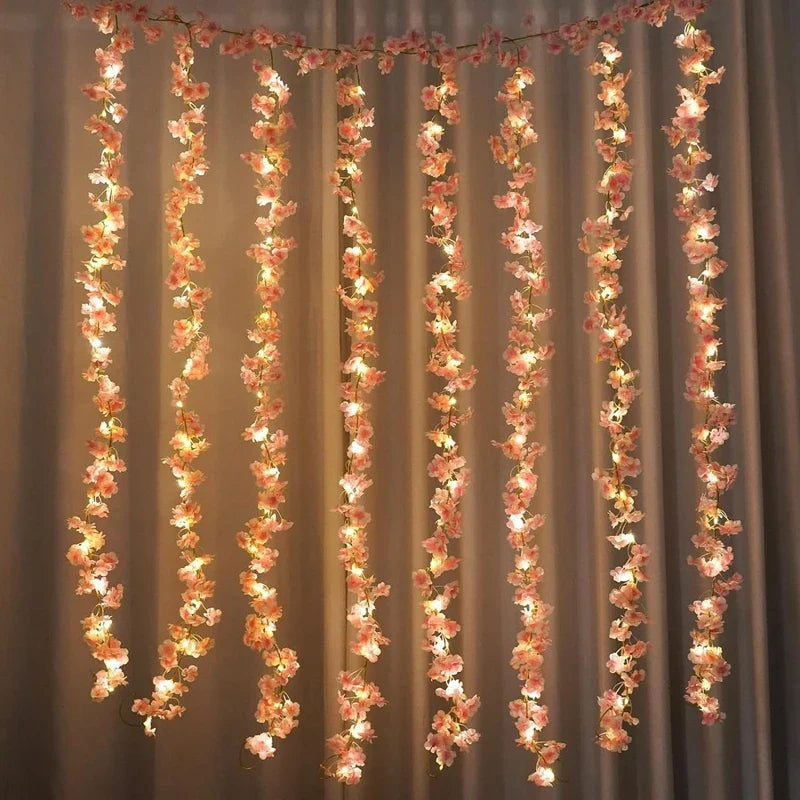 180 cm Artificial Sakura Flower Vine, Silk Decorative Blossoms for Wedding Arches, Home Rooms, Parties and Indoor Displays - product view 5