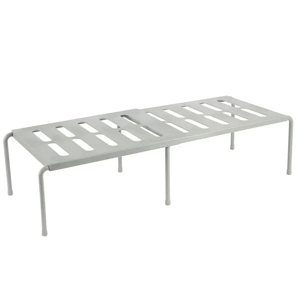 Expandable Kitchen Shelf, ABS Spice Organizer Rack, 36–69 cm Adjustable Width, Freestanding 1-Tier Cabinet Storage in White or Gray - product view 2