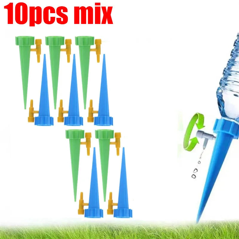 Self-Watering Planter Insert, Adjustable Drip Irrigation Spike, Plastic Plant Watering Device, 10, 30 or 50 Piece Options - product view 3