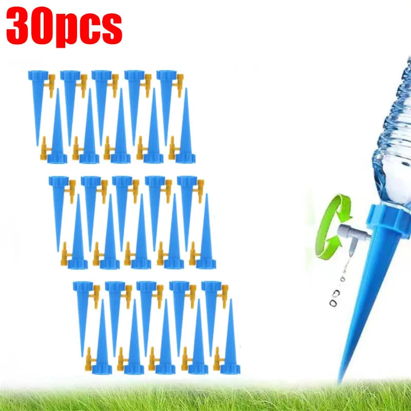 Self-Watering Planter Insert, Adjustable Drip Irrigation Spike, Plastic Plant Watering Device, 10, 30 or 50 Piece Options - product view 4