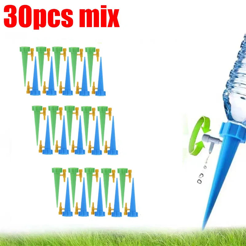 Self-Watering Planter Insert, Adjustable Drip Irrigation Spike, Plastic Plant Watering Device, 10, 30 or 50 Piece Options - product view 5