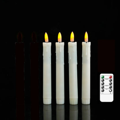 Flameless LED Taper Candles, 7-Inch Plastic Pillar Candles with Remote Control, Warm White or White Light, 2–4 Piece Sets - product view 5