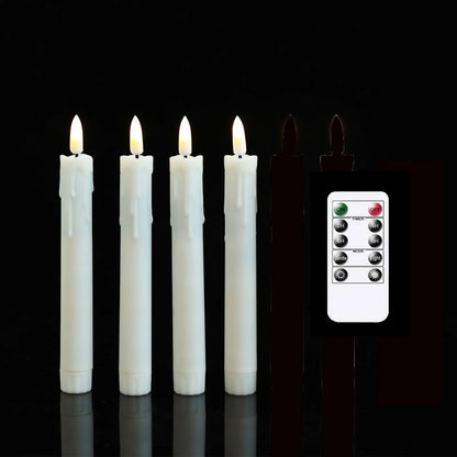 Flameless LED Taper Candles, 7-Inch Plastic Pillar Candles with Remote Control, Warm White or White Light, 2–4 Piece Sets - product view 6