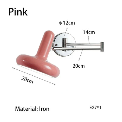 Swing Arm Wall Sconce, Rotatable Retractable Arm, E27 LED Fixture, AC Powered, 110V or 220V, with Optional Handle Switch - product view 1