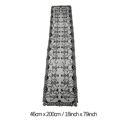 Halloween Spider Web Table Runner, Cloth Fireplace Cover, Tablecloth or Lamp Shade, Striped and Solid Designs - product view 4