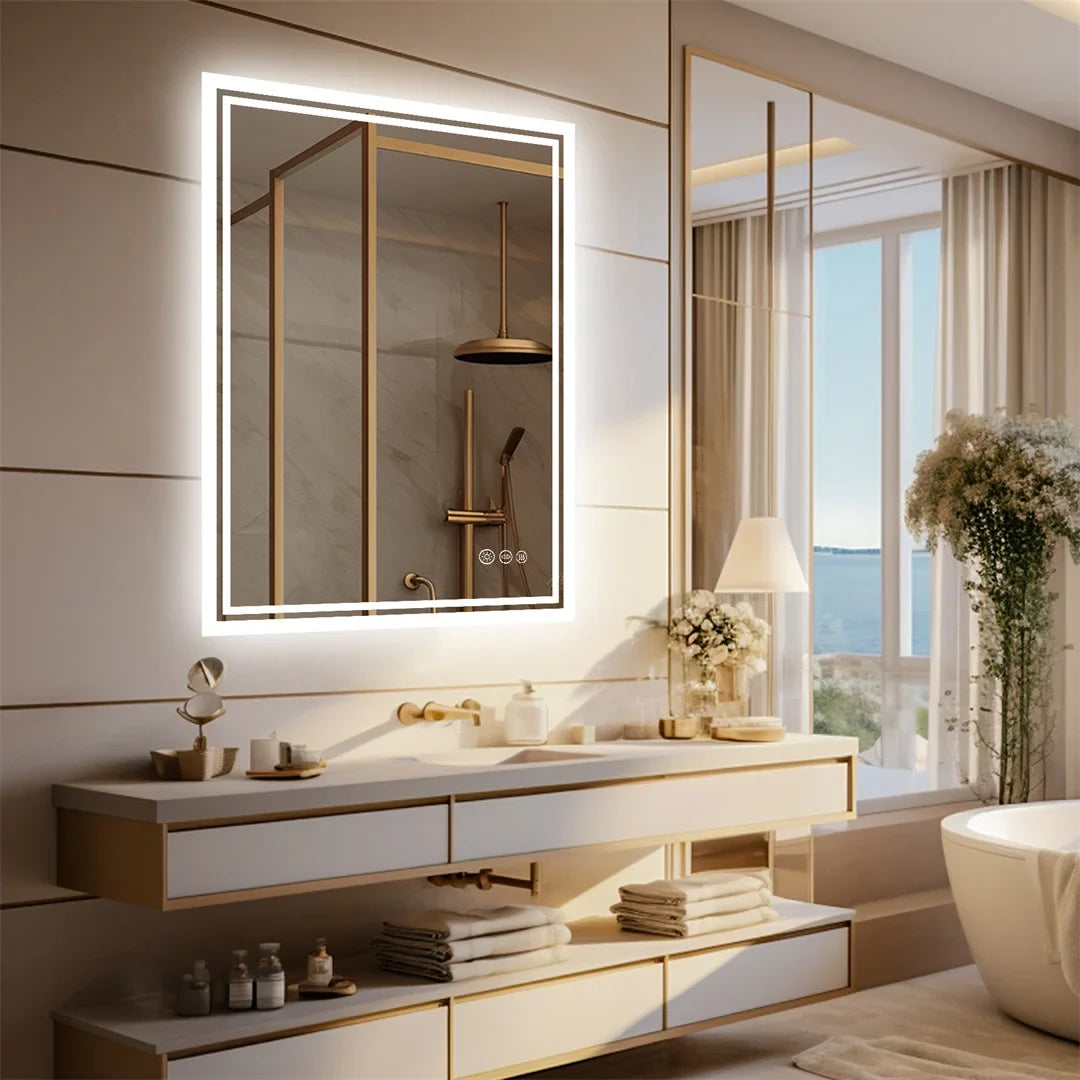 LED Bathroom Mirror, Backlit Dimmable Rectangle with Touch Sensor and Anti-Fog, 36×24 Inch Modern Wall Mirror - product view 4
