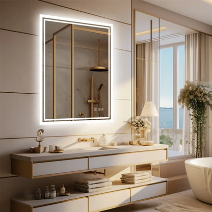 LED Bathroom Mirror, Backlit Dimmable Rectangle with Touch Sensor and Anti-Fog, 36×24 Inch Modern Wall Mirror - product view 4