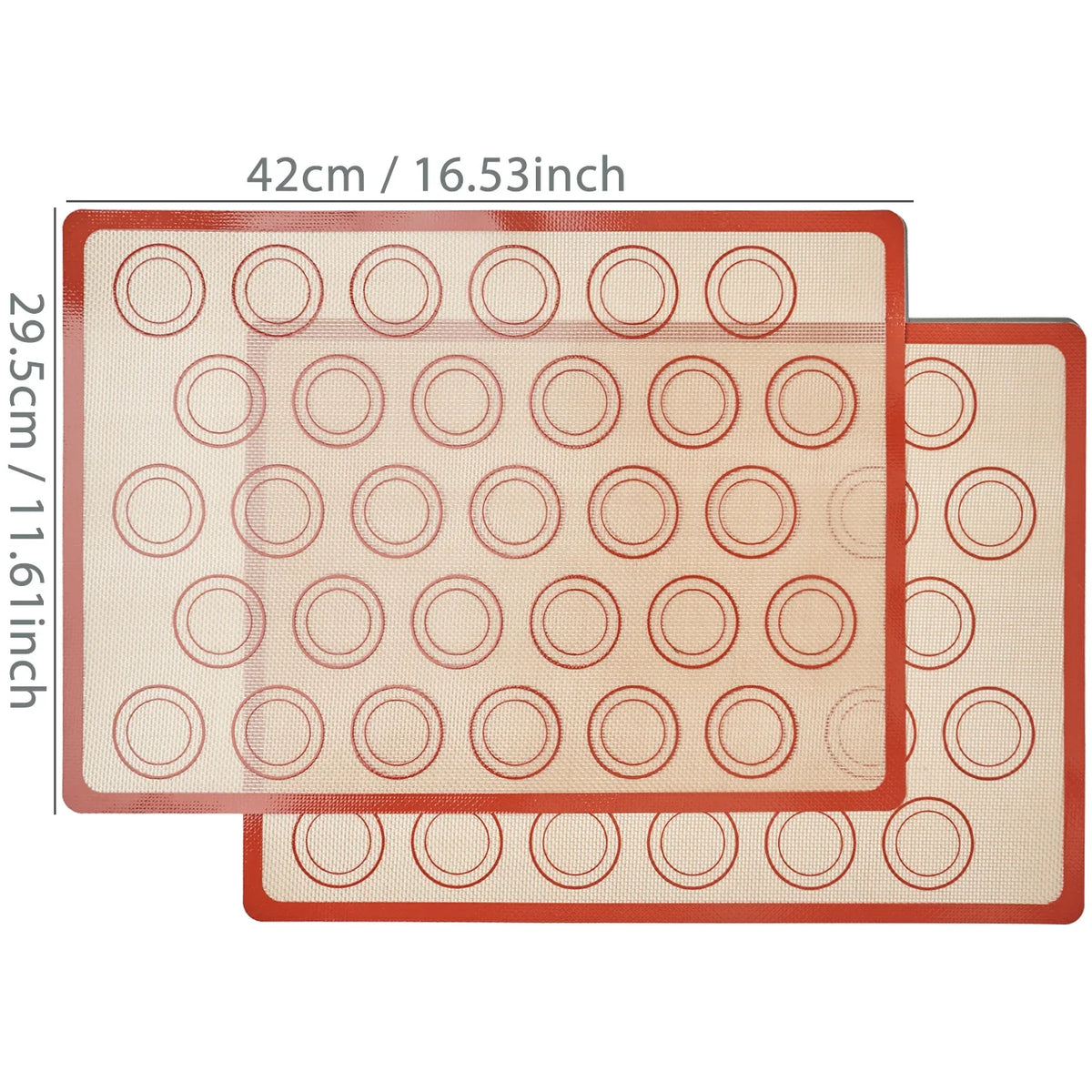 Reusable Silicone Baking Mat Set, 2 Pieces, 42 × 29.5 cm, Nonstick Oven Liners for Cookies and Bread - product view 3