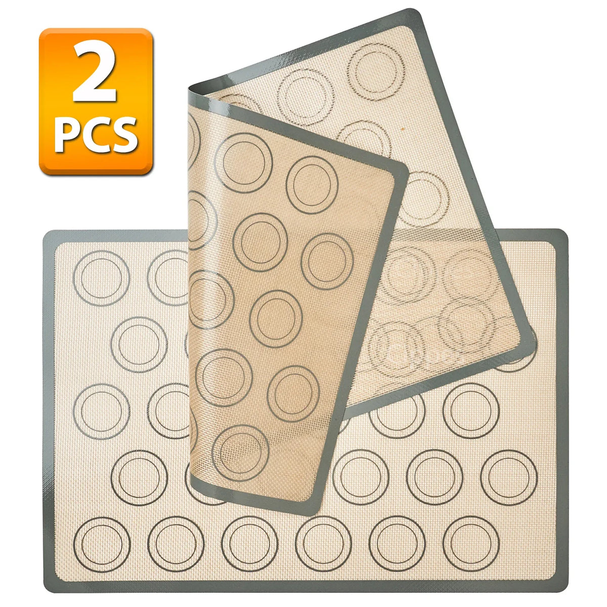 Reusable Silicone Baking Mat Set, 2 Pieces, 42 × 29.5 cm, Nonstick Oven Liners for Cookies and Bread - product view 5