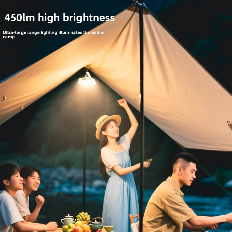 Solar Rechargeable LED Camping Lantern, 450LM Output, 5W Power, Phone Charging, Battery Display and Hanging Hook - product view 3