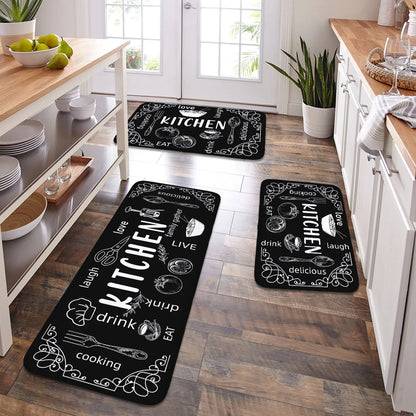 Washable Non-Slip Kitchen Mat, Absorbent Waterproof Cartoon Polyester Floor Rug with Rubber Backing, Multiple Sizes - product view 2