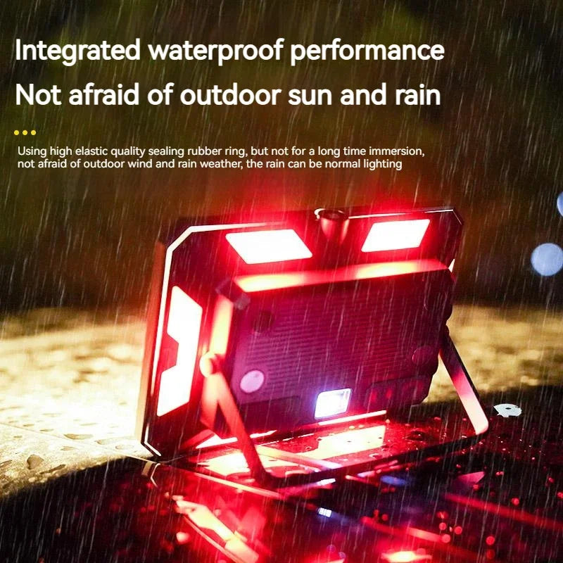 Rechargeable LED Camping Lantern, Dual-Color Magnetic Work Light with Red Flash Mode, USB Output and 100 m Range - product view 2