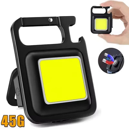 Rechargeable Lantern, Mini COB Work Light, 90° Foldable Panels, 1000 Lumens, Magnetic Keychain Light with USB-C Charging - product view 4