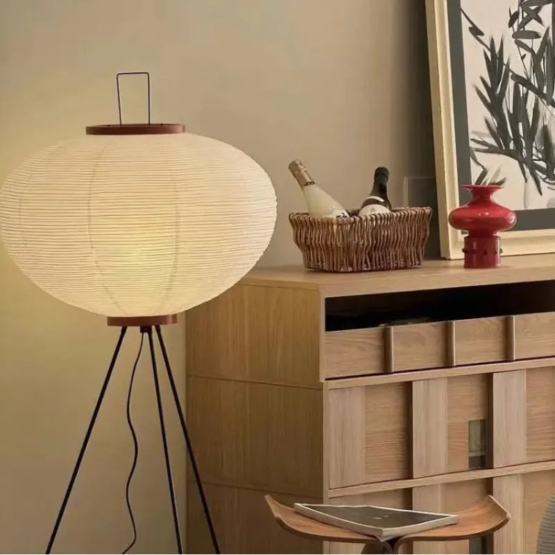 Nordic Rice Paper Floor Lamp, Hand-Knitted Iron C-Shade Standing Light, E27 LED, 123cm Height with Table Lamp Option - product view 4
