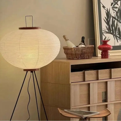Nordic Rice Paper Floor Lamp, Hand-Knitted Iron C-Shade Standing Light, E27 LED, 123cm Height with Table Lamp Option - product view 4
