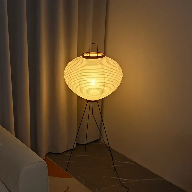 Nordic Rice Paper Floor Lamp, Hand-Knitted Iron C-Shade Standing Light, E27 LED, 123cm Height with Table Lamp Option - product view 5