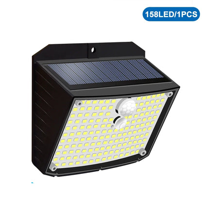 Solar Fence Light, LED Outdoor Wall Lamp, 138–468 LED Options, 3.7V Battery, Contemporary Yard Lighting - product view 1
