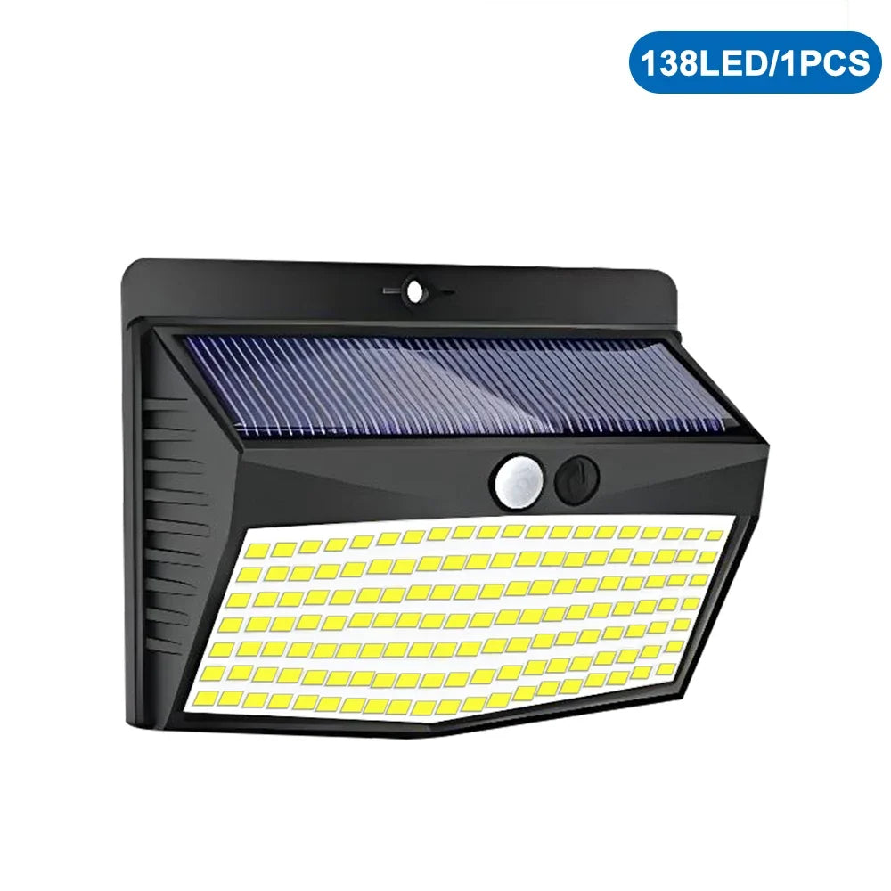 Solar Fence Light, LED Outdoor Wall Lamp, 138–468 LED Options, 3.7V Battery, Contemporary Yard Lighting - product view 2