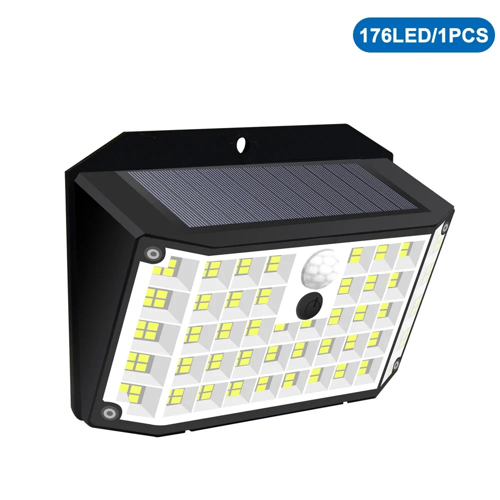 Solar Fence Light, LED Outdoor Wall Lamp, 138–468 LED Options, 3.7V Battery, Contemporary Yard Lighting - product view 3