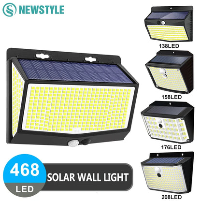 Solar Fence Light, LED Outdoor Wall Lamp, 138–468 LED Options, 3.7V Battery, Contemporary Yard Lighting - product view 6