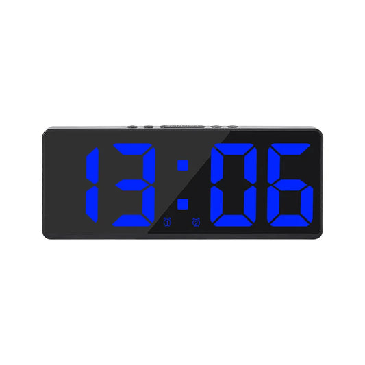 Digital Alarm Clock, Dual Alarm, Voice-Activated Wake-Up, 5-Level Brightness, Night Mode, USB-Powered Modern Desk Clock - product view 1