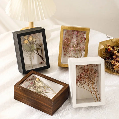 Floating Photo Frame, 5cm Deep MDF and Glass Display, Rectangle or Square Sizes for Dried Flowers and Keepsakes - product view 6