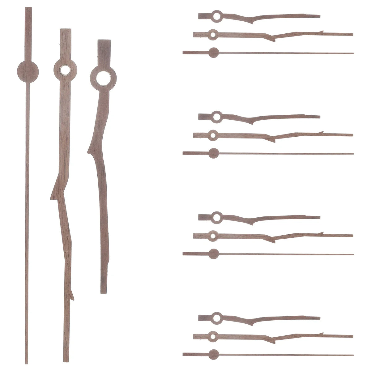 Wooden Clock Hands Set, 5 Sets, Bamboo and Wood, Swingable DIY Replacement Hands for 12-Inch Wall Clocks - product view 3