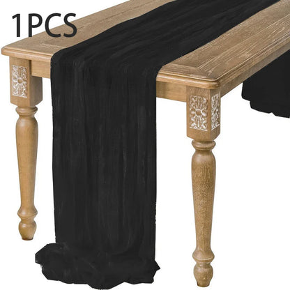 Gauze Table Runner, Solid Voile in 90x180, 90x300 or 90x400cm for Wedding, Holiday and Home Tables - product view 4