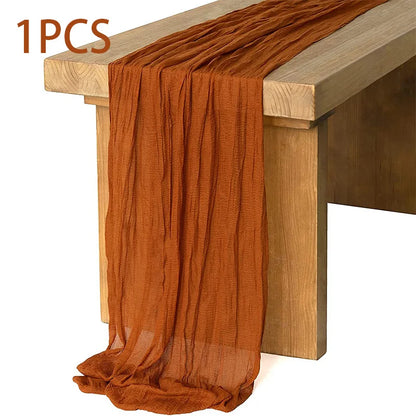 Gauze Table Runner, Solid Voile in 90x180, 90x300 or 90x400cm for Wedding, Holiday and Home Tables - product view 5