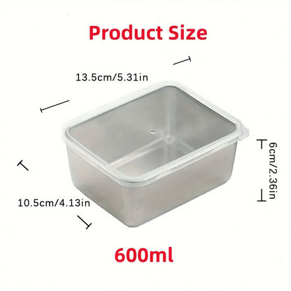 6-Piece Stainless Steel Food Storage Containers with Lids, Leakproof Stackable Reusable Set for School, Camping and Picnics - product view 2