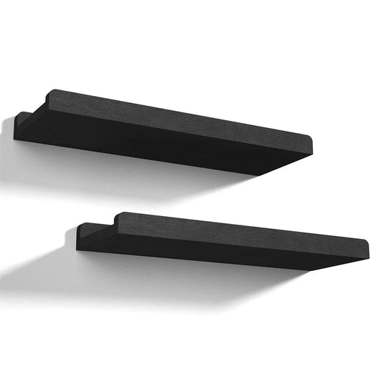 Modern Wooden Wall Shelf, Floating Display Shelf for Photos, Ornaments and Décor, Black, Walnut, White and More - product view 1