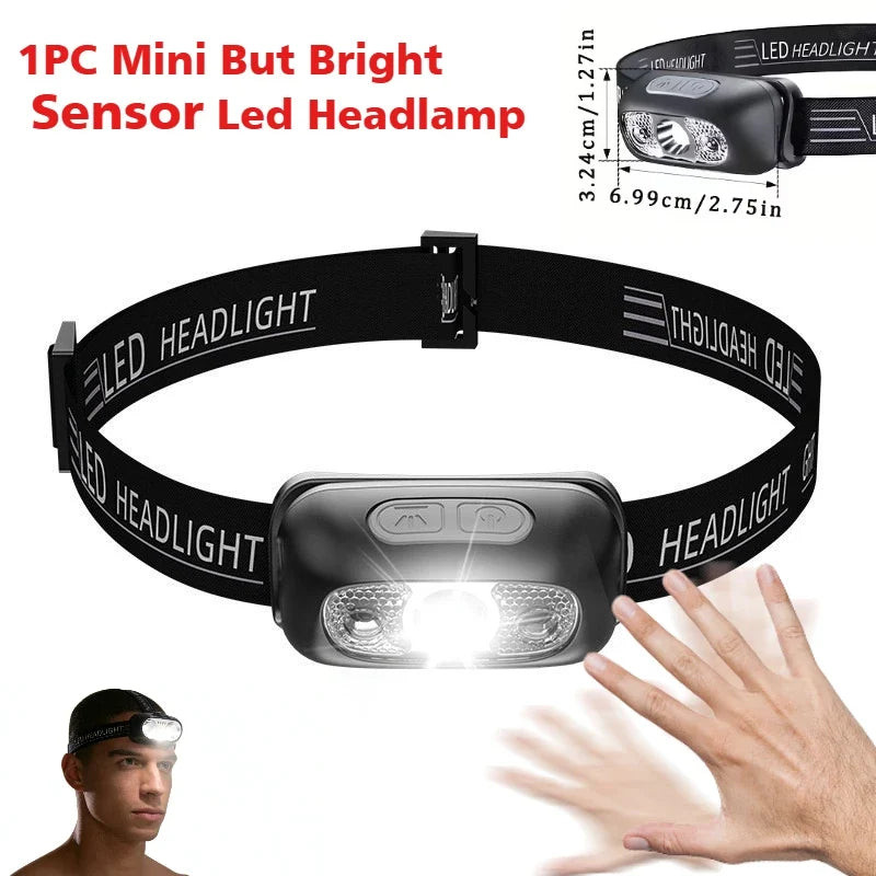 USB-C Rechargeable LED Headlamp, High and Low Lighting Modes, Hands-Free Outdoor Light with Water Resistance - product view 1