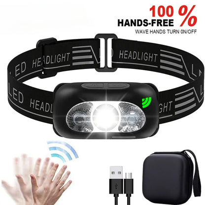 USB-C Rechargeable LED Headlamp, High and Low Lighting Modes, Hands-Free Outdoor Light with Water Resistance - product view 4