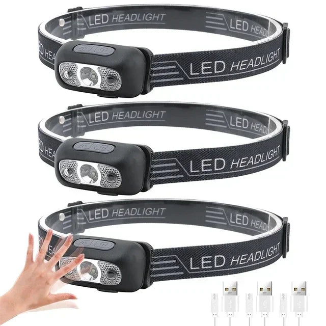 USB-C Rechargeable LED Headlamp, High and Low Lighting Modes, Hands-Free Outdoor Light with Water Resistance - product view 5