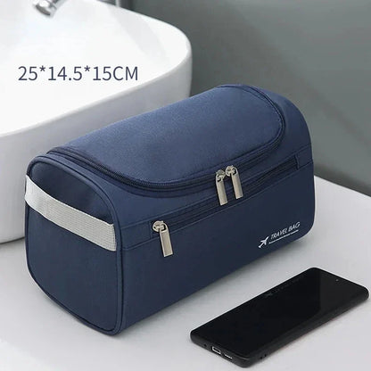 Hanging Toiletry Bag, Water-Resistant Travel Organizer with Folding Hook, Zipper Compartments, 25 × 14.5 × 15 cm for Travel - product view 3