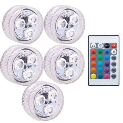 16-Color RGB Underwater Pool Light, Remote Control, ABS Body, IP68 Design with 1, 5 or 10 Lamp Options - product view 1