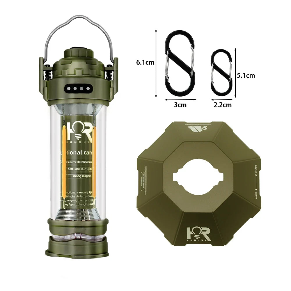 Rechargeable Camping Lantern, 3000 mA 18650 Lithium Battery, Stepless Dimming, 3100K Light, IPX6 Waterproof - product view 3