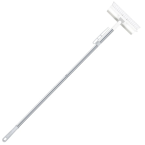 Rotating Crevice Cleaning Brush, Stiff Plastic Bristles, Adjustable Long Handle for Bathroom Floors, Wall Corners and Tile Seams - product view 1