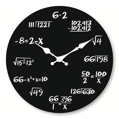 Mathematical Formula Wooden Wall Clock, Circular Bamboo and Wood Quartz Clock with Mute Feature in 10–16 Inch Sizes - product view 1
