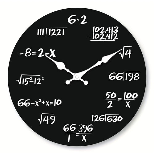 Mathematical Formula Wooden Wall Clock, Circular Bamboo and Wood Quartz Clock with Mute Feature in 10–16 Inch Sizes - product view 1