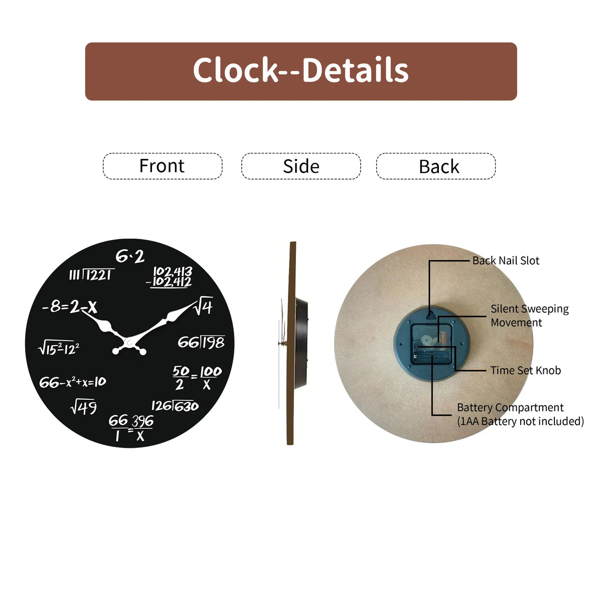 wooden mantle clock - product view 6