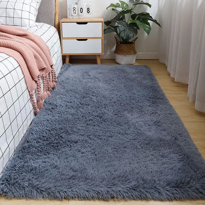 Solid Polyester Rug, Machine-Made Anti-Slip Waterproof Fade-Resistant Floor Carpet in Multiple Sizes for Bedrooms and Living Rooms - product view 3