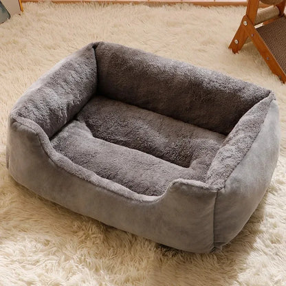 Plush Pet Bed, Breathable Cushion for Cats and Small Pets, Green Gray or Pink, Five Sizes from 45x30cm to 80x60cm - product view 2