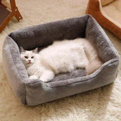 Plush Pet Bed, Breathable Cushion for Cats and Small Pets, Green Gray or Pink, Five Sizes from 45x30cm to 80x60cm - product view 5