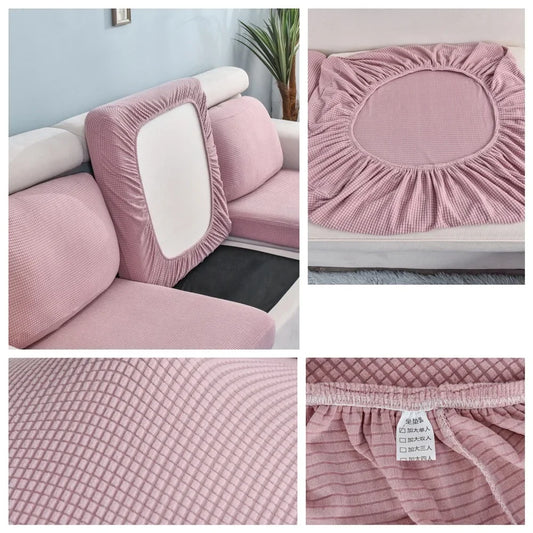 Jacquard Sofa Cushion Cover, Stretch Polyester Seat Slipcover for Home and Office Sofas, Removable Furniture Protector in Multiple Sizes - product view 1