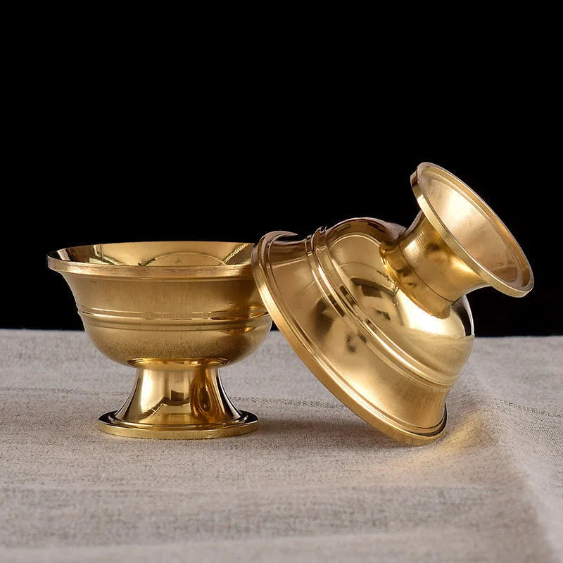 Decorative Bowl Set, 7-Piece Hand-Carved Relief Bowls, 5.7cm Desktop Accent in Light Yellow - product view 3