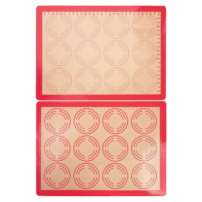 Reusable Silicone Baking Mat with Measurement Guides, Non-Stick Heat-Resistant Sheet for Cookies, Macarons and Pastry, Pink 1pc - product view 4